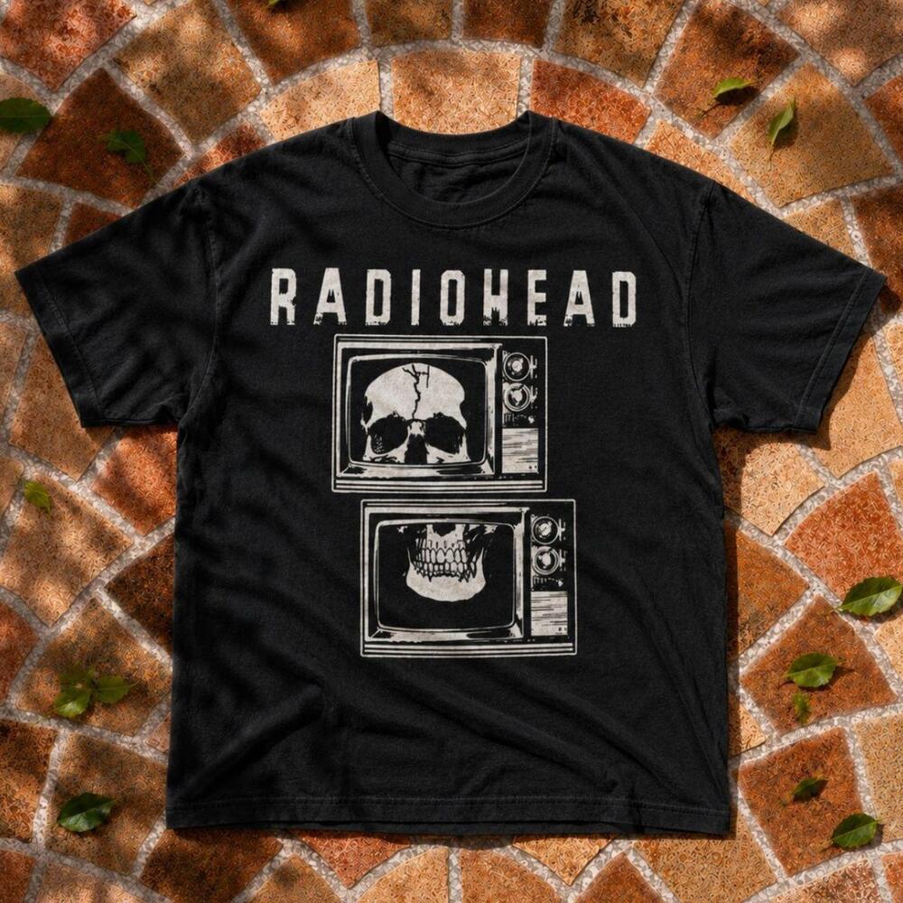 Radiohead Skull Tv Graphic Tee Black Unisex